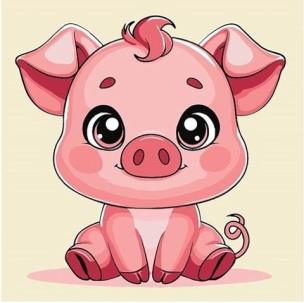 Malowanie po numerach - Świnka 25x25cm. Wydawca: Qbee. Multiszop.pl Opakowanie Malowanie po numerach - Świnka 25x25cm