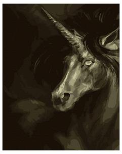 Opakowanie Malowanie po numerach - Szary jednorożec 40x50cm