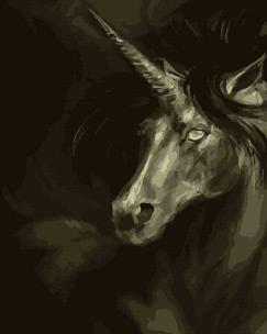 Opakowanie Malowanie po numerach Szary jednorożec