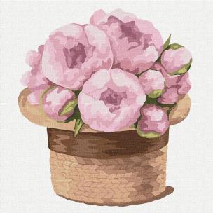 Opakowanie Malowanie po numerach-Uroczy bukiet piwonii 30x30