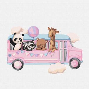 Opakowanie Malowanie po numerach - Wesoły autobus 30x30cm