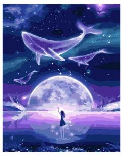 Opakowanie Malowanie po numerach - Wieloryb na niebie 40x50cm