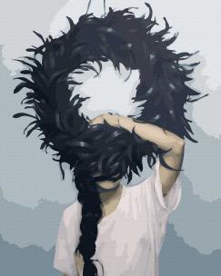 Opakowanie Malowanie po numerach Wieniec z czarnych piór