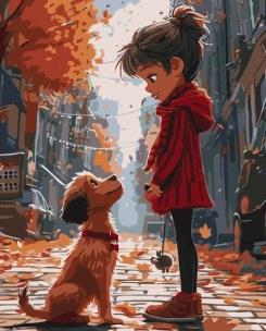 Malowanie po numerach - Wierny przyjaciel 40x50cm. Wydawca: Qbee. Multiszop.pl Opakowanie Malowanie po numerach - Wierny przyjaciel 40x50cm