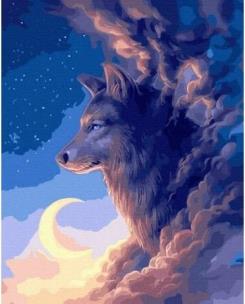 Opakowanie Malowanie po numerach - Wilk w chmurach 40x50cm
