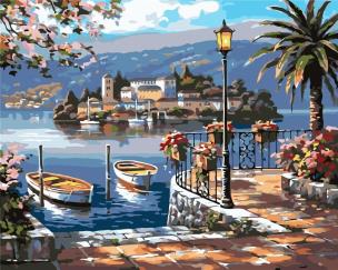 Opakowanie Malowanie po numerach - Wyspa i łodzie 40x50cm