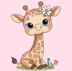 Malowanie po numerach - Żyrafa 25x25cm. Wydawca: Qbee. Multiszop.pl Opakowanie Malowanie po numerach - Żyrafa 25x25cm