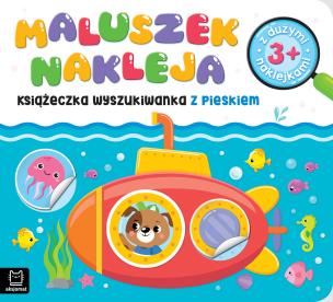 Maluszek nakleja Książeczka wyszukiwanka z pieskiem z dużymi naklejkami 3+. Autor: Bator Agnieszka. Multiszop.pl Okładka książki Maluszek nakleja Książeczka wyszukiwanka z pieskiem z dużymi naklejkami 3+