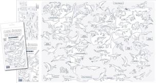 Mapa świata. Dinozaury. Kolorowanka XL. Autor:   Praca zbiorowa. Multiszop.pl Okładka książki Mapa świata. Dinozaury. Kolorowanka XL