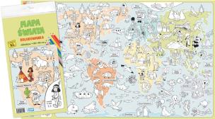 Mapa świata. Kolorowanka XL - kolor. Autor:   Praca zbiorowa. Multiszop.pl Okładka książki Mapa świata. Kolorowanka XL - kolor