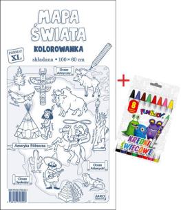 Opakowanie Mapa świata Kolorowanka XL + kredki