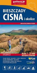 Okładka książki Mapa tur. - Bieszczady, Cisna i okolice 1:25 000