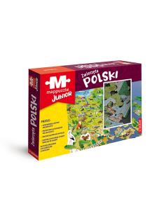 MAPPUZZLE Junior. Zwierzęta Polski. Autor: Opracowanie zbiorowe. Multiszop.pl Okładka książki MAPPUZZLE Junior. Zwierzęta Polski