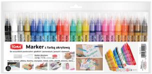 Marker akrylowy 22 kolory. Wydawca: TOMA. Multiszop.pl Opakowanie Marker akrylowy 22 kolory