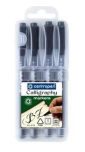 Marker do kaligrafii 4 grubości. Wydawca: Centropen. Multiszop.pl Opakowanie Marker do kaligrafii 4 grubości