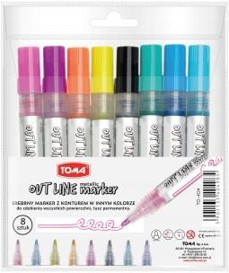 Marker konturowy 8 kolorów. Wydawca: TOMA. Multiszop.pl Opakowanie Marker konturowy 8 kolorów