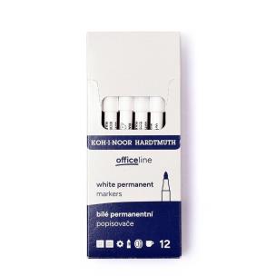 Marker permanentny biały (12szt). Wydawca: Koh-I-Noor. Multiszop.pl Opakowanie Marker permanentny biały (12szt)