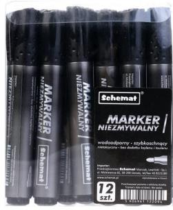 Opakowanie Marker permanentny okrągły czarny (12szt)