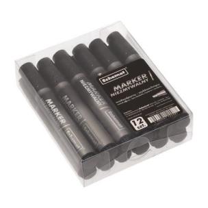 Opakowanie Marker permanentny ścięty czarny (12szt)