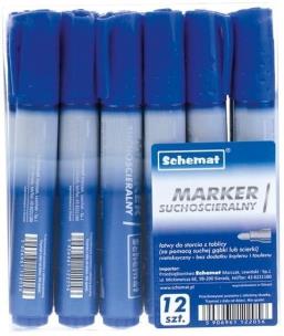 Opakowanie Marker suchościeralny okrągły niebieski (12szt)