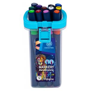 Opakowanie Markery artystyczne trójkątne dwustronne ASTRAPEN 12 kolorów