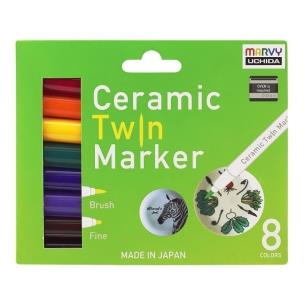 Markery do ceramiki i porcelany Primary 8 kolorów. Wydawca: Marvy. Multiszop.pl Opakowanie Markery do ceramiki i porcelany Primary 8 kolorów