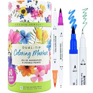 Markery dwustronne Dual-Tip 60 kolorów. Wydawca: Peter Pauper Press. Multiszop.pl Opakowanie Markery dwustronne Dual-Tip 60 kolorów