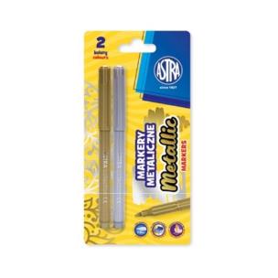 Opakowanie Markery metaliczne złoty i srebrny 2szt ASTRA