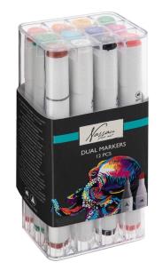 Opakowanie Markery podwójne końówki 12 kolorów