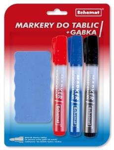 Opakowanie Markery suchościeralne do tablic + gąbka