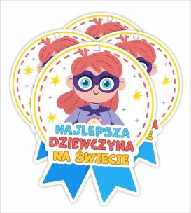 Opakowanie Medal papierowy - Najlepsza dziewczyna 4szt
