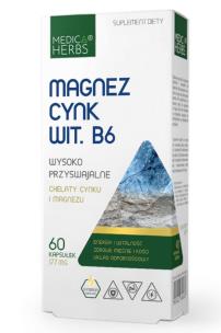 Zdjęcie produktu Medica Herbs Magnez + cynk + wit. B6 60kaps
