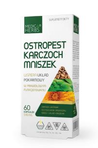 Zdjęcie produktu Medica Herbs Ostropest + karczoch + mniszek 60kaps
