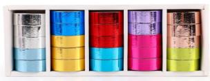 Metaliczna taśma ozdobna Washi Tape (25szt). Wydawca: Narcissus. Multiszop.pl Opakowanie Metaliczna taśma ozdobna Washi Tape (25szt)