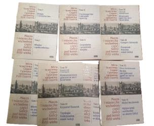 Miasta i Miasteczka wschodniej cz. Galicji T.1-7. Wydawca: Historia Iagellonica. Multiszop.pl Opakowanie Miasta i Miasteczka wschodniej cz. Galicji T.1-7