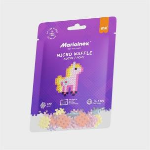 Micro Waffle 120 elementów Kucyk. Wydawca: MARIOINEX. Multiszop.pl Opakowanie Micro Waffle 120 elementów Kucyk