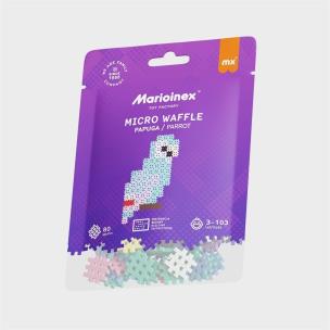 Micro Waffle 80 elementów Papuga. Wydawca: MARIOINEX. Multiszop.pl Opakowanie Micro Waffle 80 elementów Papuga