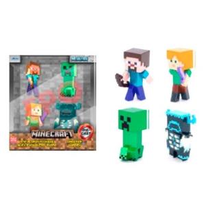 Opakowanie Minecraft figurki metalowe 6,5cm 4szt