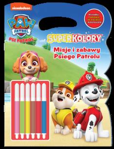 Misje i zabawy Psiego Patrolu. Psi Patrol. SuperKolory. Autor: Opracowanie zbiorowe. Multiszop.pl Okładka książki Misje i zabawy Psiego Patrolu. Psi Patrol. SuperKolory