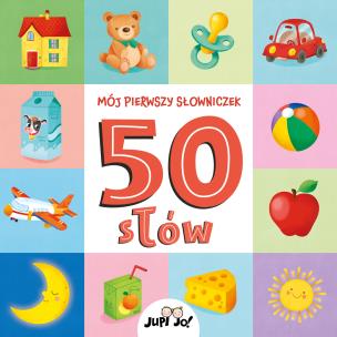 Mój pierwszy słowniczek. 50 słów. Autor: Francesco Zito, Magdalena Młodnicka (tekst); Paulina Koniuk-Fonżychowska (ilustracje). Multiszop.pl Okładka książki Mój pierwszy słowniczek. 50 słów