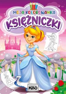 Moja kolorowanka. Księżniczki. Autor: Artur Rajch. Multiszop.pl Okładka książki Moja kolorowanka. Księżniczki