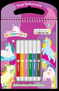 Okładka książki Moje jednorożce. Ulubione kolorowanki 2. Jednorożce w krainie barw