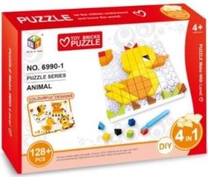Opakowanie Mozaika 128 el. + 1 płytka - zwierzęta