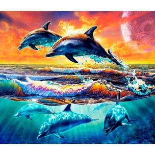 Opakowanie Mozaika diamentowa 5D - Delfiny 40x30cm