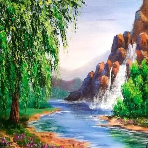 Opakowanie Mozaika diamentowa 5D - Wodospad 40x30cm