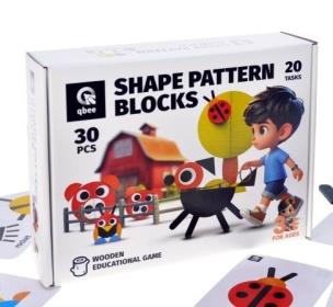 Mozaika drewniana kolorowa 30el. Wydawca: Qbee. Multiszop.pl Opakowanie Mozaika drewniana kolorowa 30el