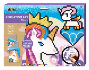 Mozaika kolorowe piksele jednorożec. Wydawca: AVENIR. Multiszop.pl Opakowanie Mozaika kolorowe piksele jednorożec