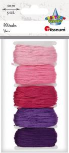 Opakowanie Mulina 10m tonacja różowa 5 kolorów