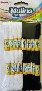 Opakowanie Mulina biała i czarna 8m