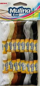 Opakowanie Mulina biały/beże/brązy/czarne 8m